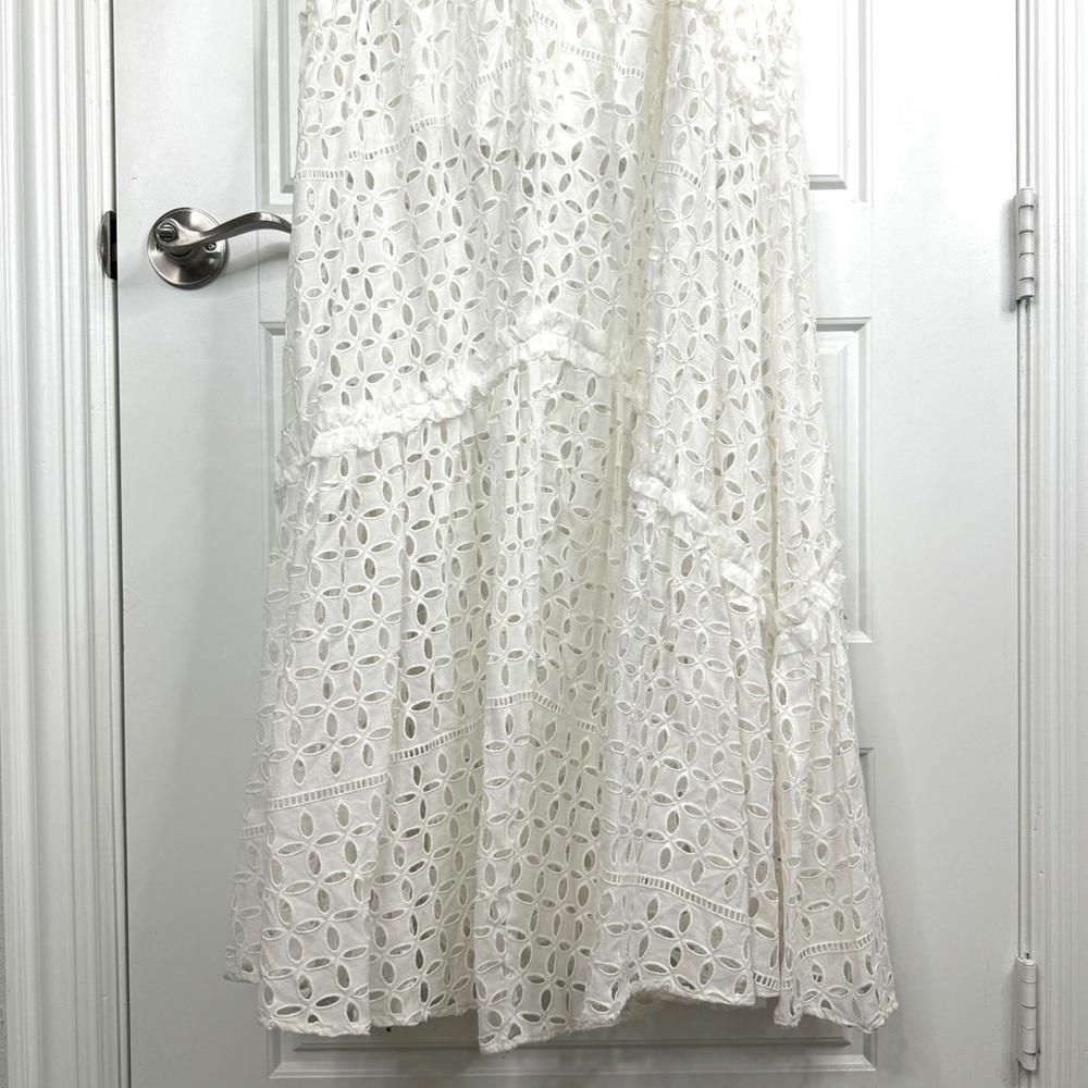 LACE THE LABEL Anthropologie NEW Eyelet Cutout Halter Dress NEW Size M White - Picture 13 of 16